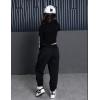 imageLOLANTA Kids Girls Dance Outfit Hip Hop Clothes Long Sleeve Pullover Tops Sweatpants Clothing SetBlack