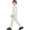 imageLOLANTA Little Kids Formal Suits 4PCS Tuxedos Outfits Long Sleeve Shirts Waistcoat Pants Bow Tie Green 67 Years