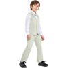 imageLOLANTA Little Kids Formal Suits 4PCS Tuxedos Outfits Long Sleeve Shirts Waistcoat Pants Bow Tie Green 67 Years