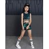 imageLOLANTA Teen Sequins Costume Summer Dance Outfits Kids Hip Hop Clothes Crop Sequin Vest and Shorts Set