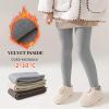 imageLOLANTA Winter Tights for Girls Stockings Warm Fleece Lined Footed Leggings High Waist PantyhoseLight Grey