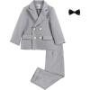 imageLOLANTA Boys Suits Set Wedding Ring Bearer Outfits Kids Tuxedos Blazer Suit Pant Bow tie Birthday Easter ClothesGrey