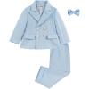 imageLOLANTA Boys Suits Set Wedding Ring Bearer Outfits Kids Tuxedos Blazer Suit Pant Bow tie Birthday Easter ClothesLight Blue