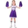 imageLOLANTA Girls Cheerleader Costumes Dresses Cheerleading Outfit Cheer Uniform Pom PomsPurple