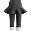 imageLOLANTA Girls Fleece Lined Leggings with Skirt Warm Winter Pants Kids Footless Ruffle PantskirtDark Grey