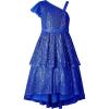 imageLOLANTA Girls Sequin Party Dress One Shoulder Layered Sparkle High Low Dresses for Birthday Graduation PromRoyal Blue