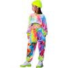 imageLOLANTA Girls Tie Dye Hiphop Dance Clothes Sweatsuit Outfits Sports Crop Tops Joggers SetMulticoloured