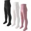 imageLOLANTA Girls Tights Cable Knit Stockings Fall Outfits Toddler Winter Cotton Pantyhose 3 Packs 210 YrsBlackWhitePink