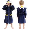 imageLOLANTA Kids Robe Toddler Boys Girls Hooded Fleece Sleepwear Animal Penguin Bathrobe Fluffy Pajama Christmas Gifts 28 YearsPenguin