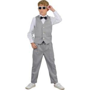 imageLOLANTA Boys Vest Suit 4Piece Formal Suit Set Pretty Texture Kids Birthday Wedding Easter Party Dress Outfits 213 YearsGray
