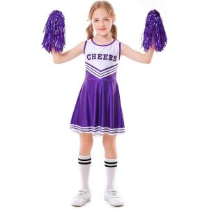 imageLOLANTA Girls Cheerleader Costumes Dresses Cheerleading Outfit Cheer Uniform Pom PomsPurple