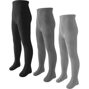 imageLOLANTA Girls Tights Cable Knit Stockings Fall Outfits Toddler Winter Cotton Pantyhose 3 Packs 210 YrsBlackGreyLightgrey