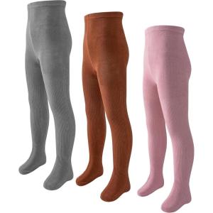 imageLOLANTA Girls Tights Cable Knit Stockings Fall Outfits Toddler Winter Cotton Pantyhose 3 Packs 210 YrsGreyPinkBrown