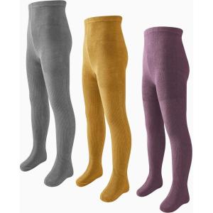 imageLOLANTA Girls Tights Cable Knit Stockings Fall Outfits Toddler Winter Cotton Pantyhose 3 Packs 210 YrsGreyPurpleYellow