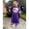 imageLOLANTA Girls Cheerleader Uniform Long Sleeve Cheerleading Dress Kids Halloween Costumes Party Outfit Christmas Gifts 513YLilac