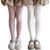 imageLOLANTA Girls Cable Knit Sparkle Tights Kids Seamless Footed Ribbed Cotton Stockings Warm School Uniform Leggings PantyhosePink White