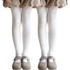 imageLOLANTA Girls Cable Knit Sparkle Tights Kids Seamless Footed Ribbed Cotton Stockings Warm School Uniform Leggings PantyhoseWhite White