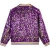 imageLOLANTA Girls Sequin Jacket Long Sleeve Kids Bomber Coats with Pockets Spring Fall Outfits for 415 YearsFlippurple to Gold