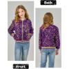 imageLOLANTA Girls Sequin Jacket Long Sleeve Kids Bomber Coats with Pockets Spring Fall Outfits for 415 YearsFlippurple to Gold