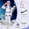 imageLOLANTA Astronaut Costume for Kids Space Suit Dress Up Outfit Jumpsuit Airplane Rocket Spacesuit with Helmet BackpackWhite