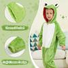 imageLOLANTA Boys Girls Hooded Romper Jumpsuit Flannel Zipper Animal Onesie Funny Birthday Gift Halloween CostumeFrog