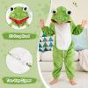 imageLOLANTA Boys Girls Hooded Romper Jumpsuit Flannel Zipper Animal Onesie Funny Birthday Gift Halloween CostumeFrog