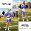 imageLOLANTA Girls ColdShoulder Cheerleader Costume Sparkle Mesh Patchwork Cheer Uniform Halloween Party Cheerleading OutfitBlue