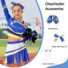 imageLOLANTA Girls ColdShoulder Cheerleader Costume Sparkle Mesh Patchwork Cheer Uniform Halloween Party Cheerleading OutfitBlue