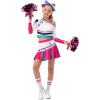 imageLOLANTA Girls ColdShoulder Cheerleader Costume Sparkle Mesh Patchwork Cheer Uniform Halloween Party Cheerleading OutfitPink
