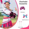 imageLOLANTA Girls ColdShoulder Cheerleader Costume Sparkle Mesh Patchwork Cheer Uniform Halloween Party Cheerleading OutfitPink