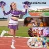imageLOLANTA Girls ColdShoulder Cheerleader Costume Sparkle Mesh Patchwork Cheer Uniform Halloween Party Cheerleading OutfitPurple