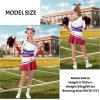 imageLOLANTA Girls ColdShoulder Cheerleader Costume Sparkle Mesh Patchwork Cheer Uniform Halloween Party Cheerleading OutfitRed