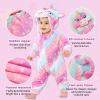 imageLOLANTA Toddler Girls Onepiece Jumpsuit Infant Fleece Hooded Rompers Unicorn Costume Halloween Christmas Birthday GiftsColorful Unicorn