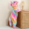 imageLOLANTA Toddler Girls Onepiece Jumpsuit Infant Fleece Hooded Rompers Unicorn Costume Halloween Christmas Birthday GiftsRainbow Unicorn
