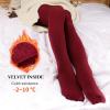 imageLOLANTA Winter Tights for Girls Stockings Warm Fleece Lined Footed Leggings High Waist PantyhoseWine