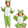 imageLOLANTA Boys Girls Hooded Romper Jumpsuit Flannel Zipper Animal Onesie Funny Birthday Gift Halloween CostumeFrog