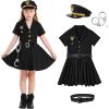 imageLOLANTA Kids Police Officer Costume Coslay Outfit Boys Girls Cop Uniform Career Dress Up ClothesBlack Dress
