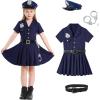 imageLOLANTA Kids Police Officer Costume Coslay Outfit Boys Girls Cop Uniform Career Dress Up ClothesNavy Dress