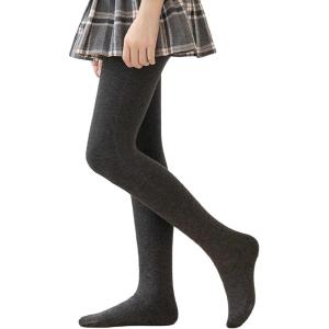 imageLOLANTA Winter Tights for Girls Stockings Warm Fleece Lined Footed Leggings High Waist PantyhoseGrey
