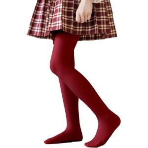 imageLOLANTA Winter Tights for Girls Stockings Warm Fleece Lined Footed Leggings High Waist PantyhoseWine