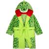 imageLOLANTA Boys Hooded Robes Fleece Dinosaur Bathrobe Kids Fuzzy Plush Pajamas Cartoon Nightgown Sleepwear 28YearsChecked Green