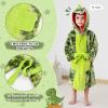 imageLOLANTA Boys Hooded Robes Fleece Dinosaur Bathrobe Kids Fuzzy Plush Pajamas Cartoon Nightgown Sleepwear 28YearsTiedye Green