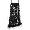 imageLOLANTA Girls Sequin Dress Kids Sparkly Gown for Christmas Wedding with Spaghetti Strap Detachable Asymmetrical Feather HemBlack