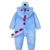 imageLOLANTA Toddler Dinosaur Animal Costume Unisex Baby Kids Flannel Hooded Romper Jumpsuit Dress Up OutfitBlue