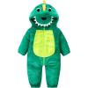 imageLOLANTA Toddler Dinosaur Animal Costume Unisex Baby Kids Flannel Hooded Romper Jumpsuit Dress Up OutfitDeep Green