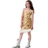 imageLOLANTA Girls Sequin Dress Kids Sparkly Gown for Christmas Wedding with Spaghetti Strap Detachable Asymmetrical Feather HemChampagne