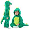 imageLOLANTA Toddler Dinosaur Animal Costume Unisex Baby Kids Flannel Hooded Romper Jumpsuit Dress Up OutfitDeep Green