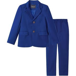 imageLOLANTA Boys Suit 2PCs Tuxedo Jacket Formal Wedding Ring Bearer Outfit Birthday Proms Dinner BlazersRoyalblue