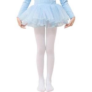 imageLOLANTA Girls Dance Tights Antislip Footed Super Soft Stockings for Kids Stretchy Ballet School Student PantyhoseWhite
