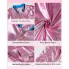 imageLOLANTA Kids Metallic Shiny Jacket Lightweight Y2K Disco Streetwear Rave Party Festivals Costumes Cropped Girls Bomber JacketPink